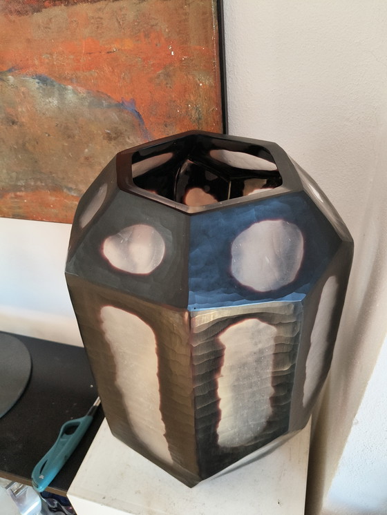 Image 1 of Bellissimo vaso/lampada a vento autunnale tagliato a mano della serie Octa