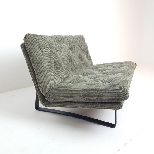 Vintage Groen Kho Liang Artifort Bank 1,5 Zit Rib Nieuw C684