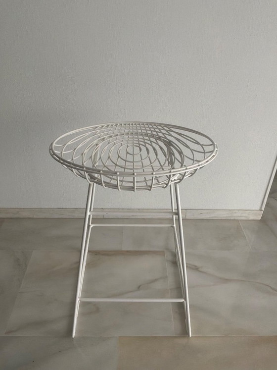 Pastoe KM06 Wire Bar Stool, Barhocker, Metall, Weiß, Modern (Foto 6 von 7)