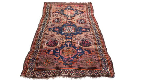 Image 1 of Handgeknoopt oosters wol antiek Kaukas Kazak tapijt nomad 122x195cm