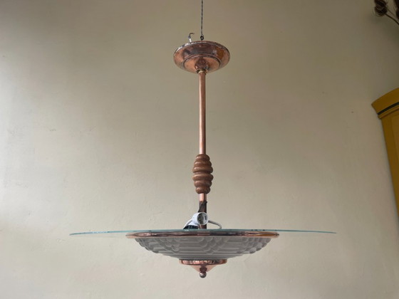 Image 1 of Hanging lamp Sliding lamp Ceiling lamp art deco 1930 Grapes French