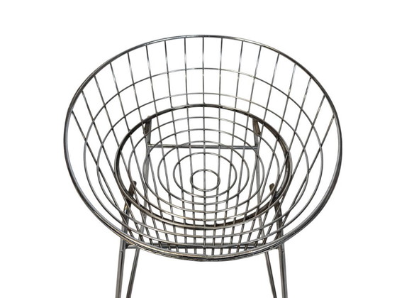 Image 1 of Pastoe - Cees Braakman - Filo d'acciaio - cromato - sgabello - KM05 - anni '60