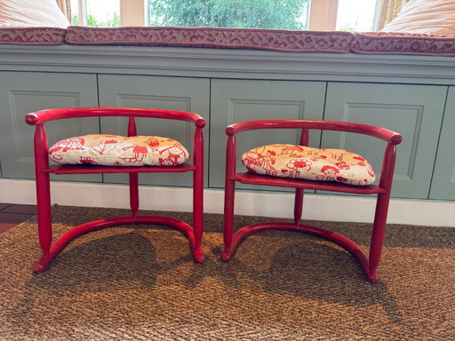 Vintage red children's chairs IKEA 1963, Karin Mobring - ANNA