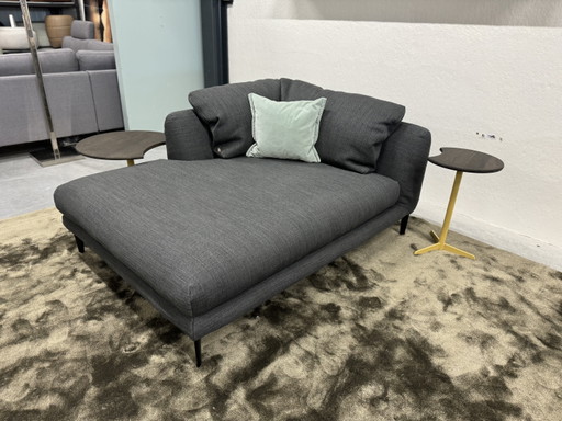 Label Ginny Chaise Longue Canapé Noir Gris Tissu