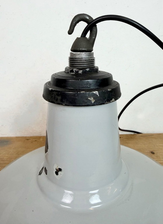Image 1 of Suspension industrielle en émail gris, années 1960