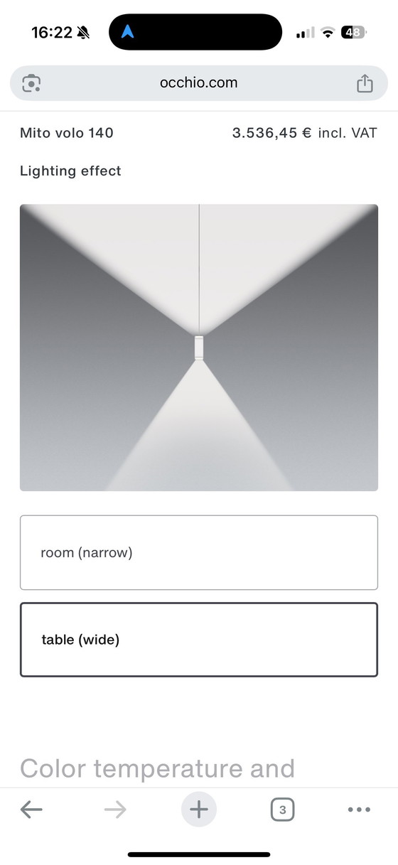 Image 1 of Occhio Mito Volo 140 - Oro Mate / Capota blanca