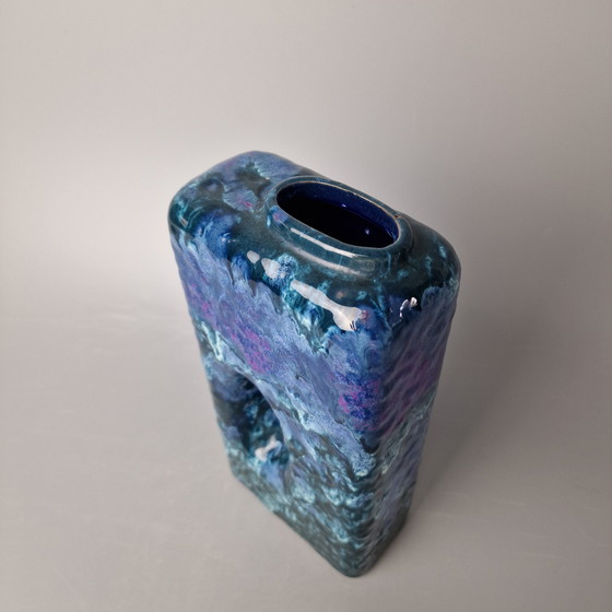 Image 1 of Vaso Fat Lava vintage della Germania Ovest, prodotto da Marei. Numero di modello: 2004. Colori: blu e viola.