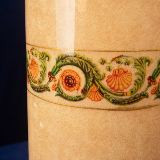 Termos Aldo Tura Mod. 1157D in pergamena di capra con fregio decorativo, 1970 – Carrelli bar, Leather (photo 11 of 21)
