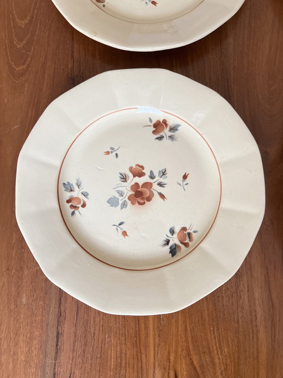 Image 1 of Set von 4 halbhohen Tellern aus Sarreguemines-Steingut - Digoin - Made in France