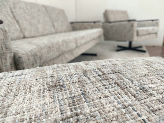 Volledig gerestaureerde Vintage Design 3-1-1 Zithoekset – Metal, Textile (photo 7 of 12)