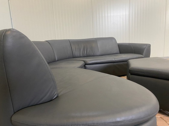 Image 1 of Hummel Design hoekbank van grijs leer