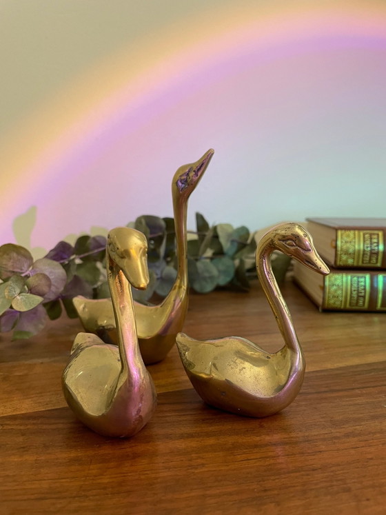 Set aus 3 Messingschwänen – Bildhauerei, Brass (photo 3 of 3)