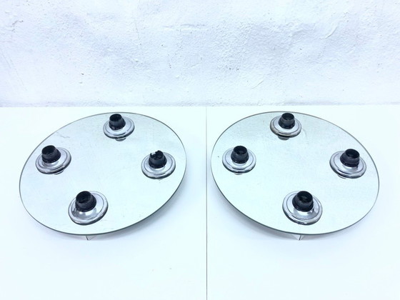 Image 1 of 2 lampade da parete Fischer Leuchten Lampade a Ufo in vetro a specchio design anni '70-'80