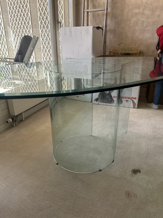 Image 1 of Mesa de cristal FIAM original – diseño italiano