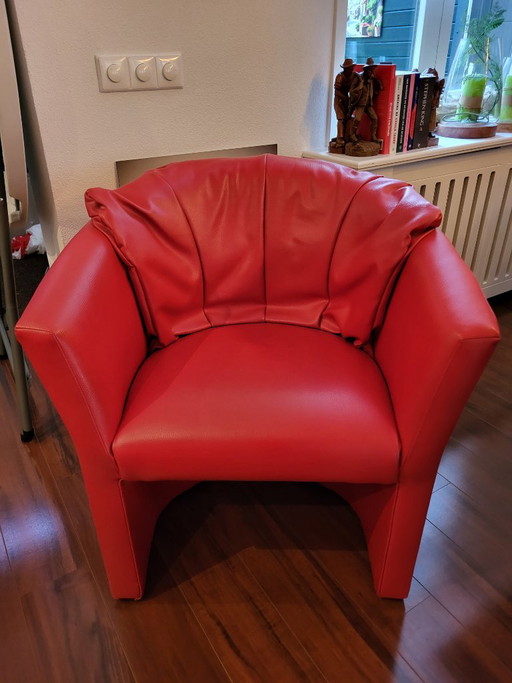 Fauteuil en Cuir Rouge