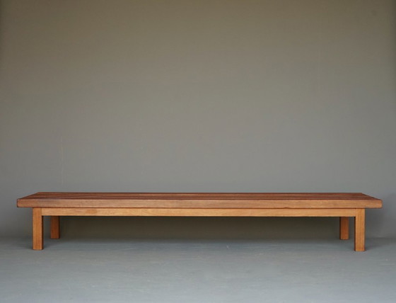 Image 1 of Grote teakhouten lage bank of salontafel uit het midden van de vorige eeuw, jaren 60.