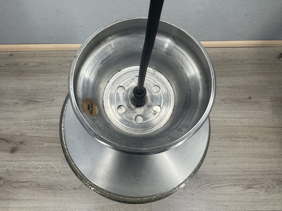 Image 1 of 1970s pendant lamp with aluminum and bubble glass