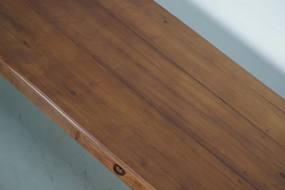 Image 1 of Early 20th-century French rustic country dining table made of fruitwood