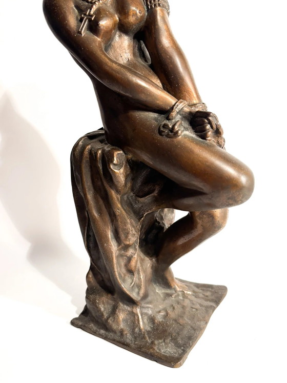 Bronze Sculpture "The Slave" Attributed to Giacomo Ginotti 19th Century (photo 3 of 9)