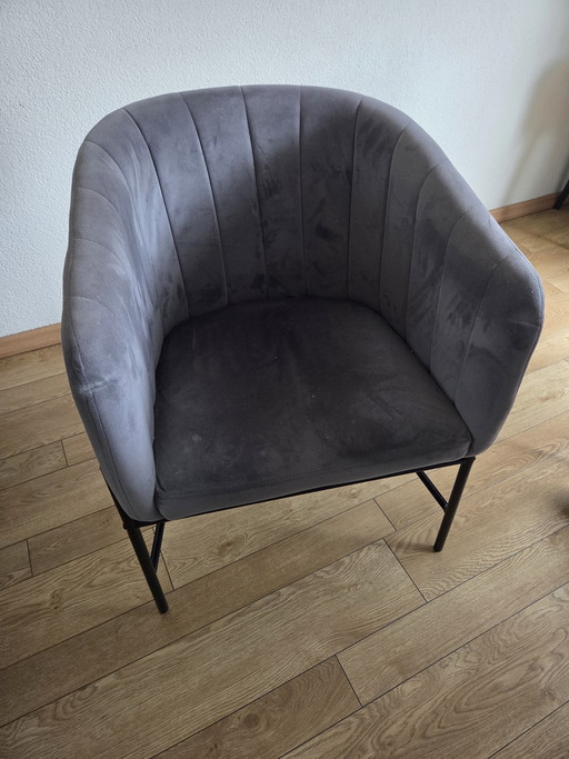 4 sillas de comedor Denver en terciopelo antracita