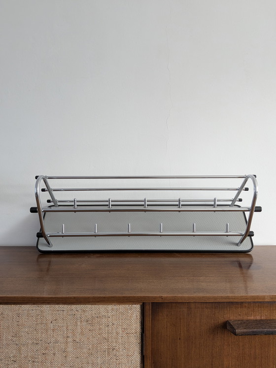 Image 1 of Vintage kapstok uit de jaren 60, in de stijl van een Amerikaanse diner, voor aan de muur.