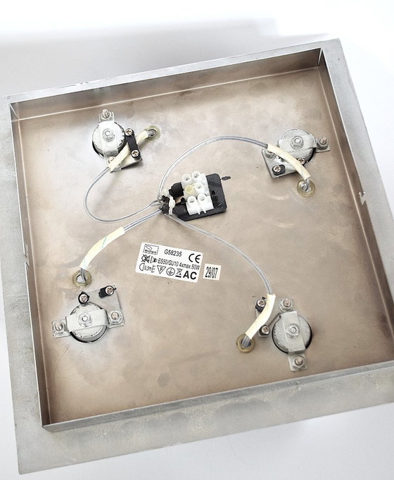 Image 1 of Vintage "Brilliant" Chromen Plafondspot met 4 Ogen - Verstelbare Retro Design Verlichting