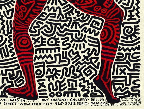 Image 1 of Keith Haring - The Dancer - Exhibition at Tony Shafrazi Gallery 1984 Poster 61x91 cm