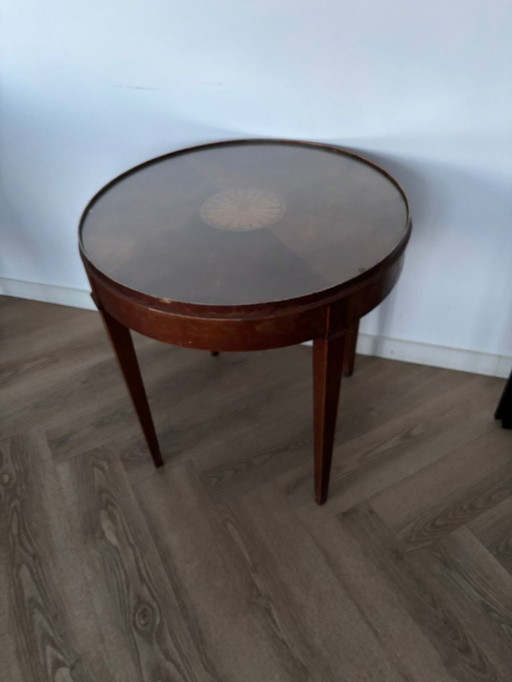 Side table with compass rose