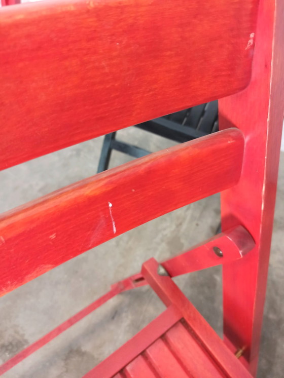 Image 1 of 4 vintage houten klapstoelen