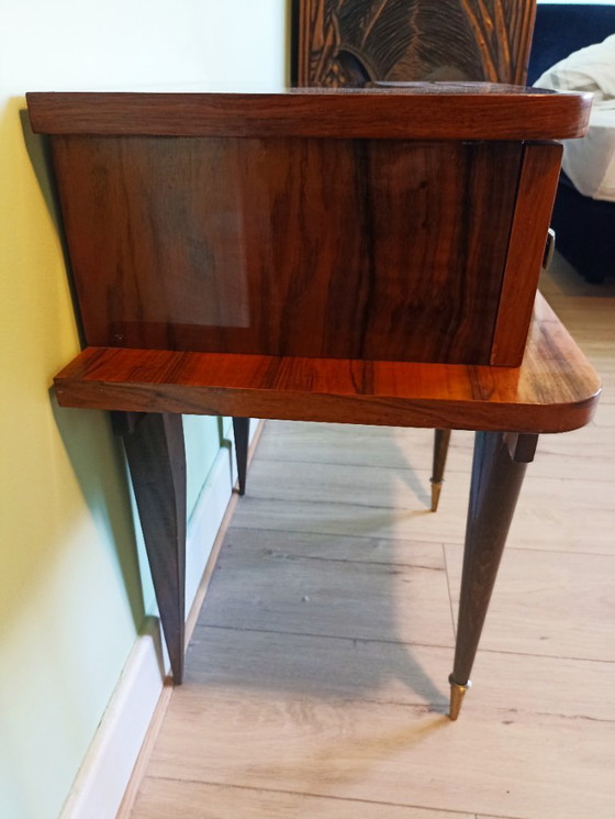 Image 1 of Frans, zeer zeldzaam, Mid -Century bijzetkastje (1947)- Uitstekende originele vintage staat.