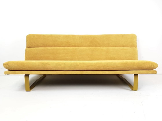 Image 1 of Vintage Artifort Kho Liang Le three-seater sofa, newly upholstered in yellow