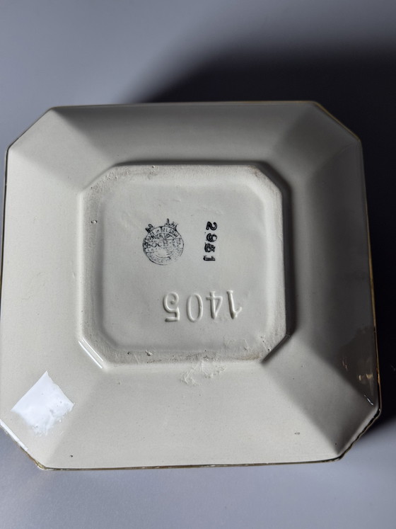 Image 1 of Boîte couverte Art Déco en céramique Boch Frères par Raymond Chevalier, Belgique, années 1930