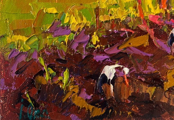 Image 1 of Original Oil Painting Summer Sunset Landscape The un sets and speaks of peace