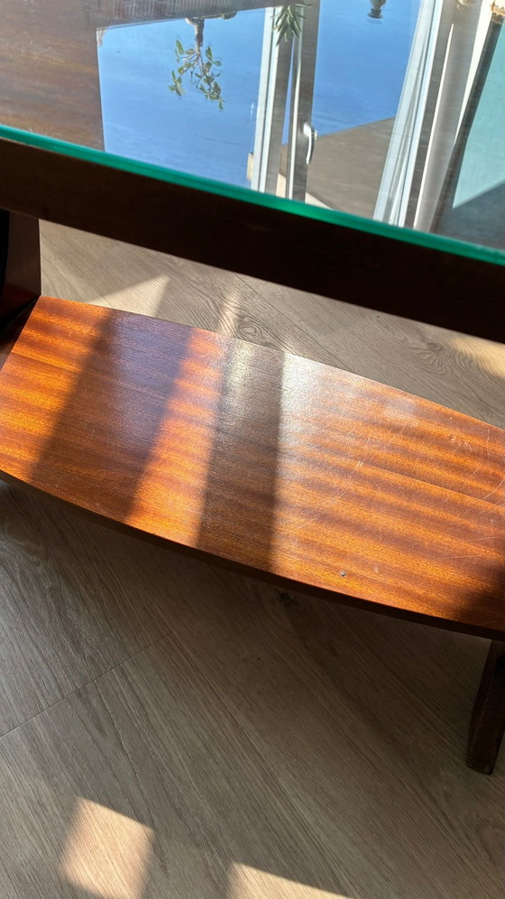 Image 1 of Mid-century coffee table with glass