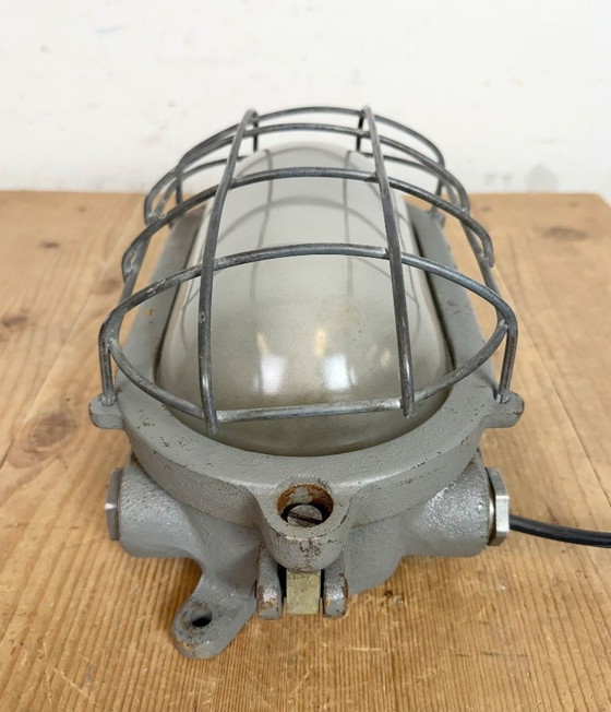 Image 1 of Grey Industrial Cast Iron Wall Light from Elektrosvit, 1960s
