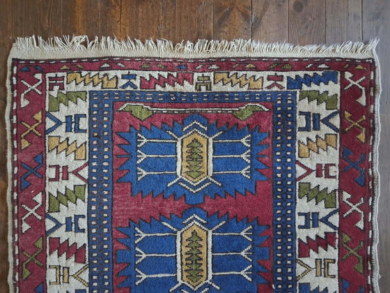 Tapis Anatolien Kars Kazak fait main 141×110cm, Coton, Laine, Multicolore (photo 5 sur 13)