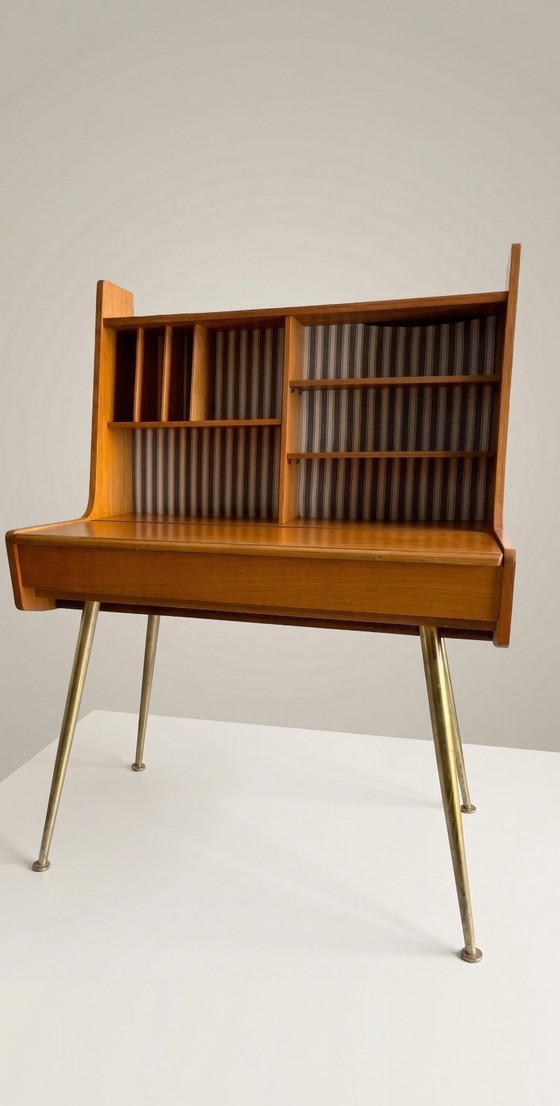 Image 1 of Coiffeuse/bureau avec miroir, style années 50/60 – Jese Möbel – Allemagne