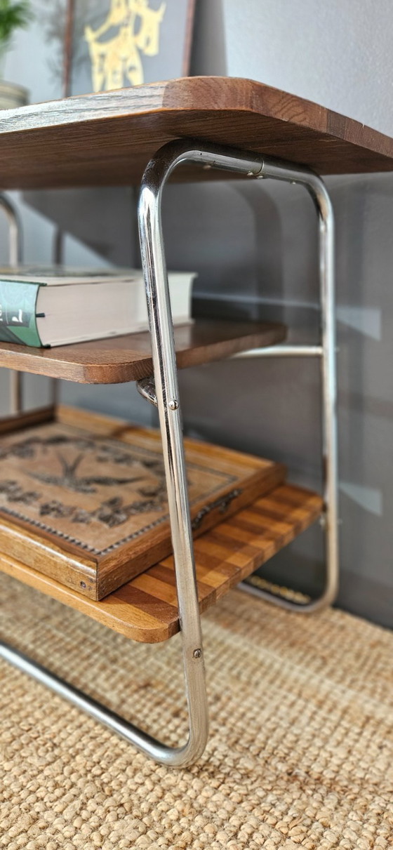 Image 1 of Mid-century tubular frame side table