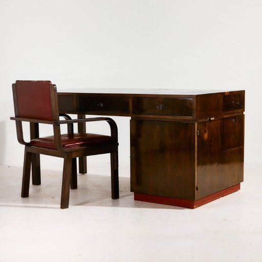 MK10478 Escritorio y sillón Art Déco, Juego de 2