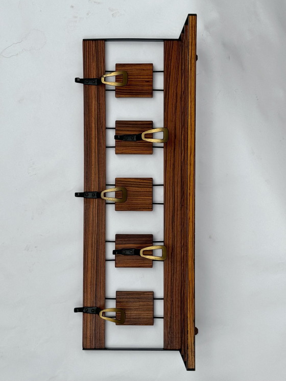 Image 1 of Appendiabiti vintage olandese BroVorm Haarlem in teak, stile Mid-Century Modern (MCM).