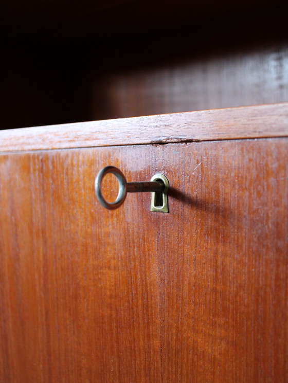 Image 1 of Libreria vintage danese con ribalta in teak