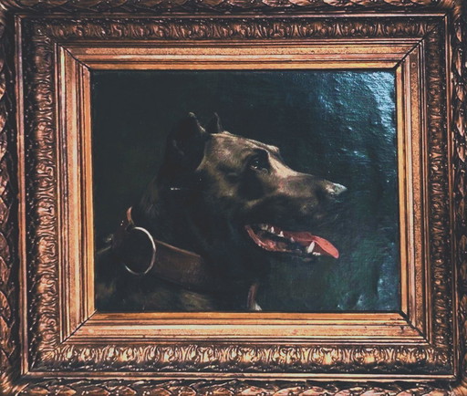 Der Reichshund Portrait 'Tyras II' / Dogue favori d'Otto von Bismarck, circa 1900, peinture à l'huile sur toile