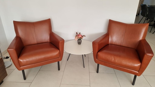 2x  Fauteuil Design on Stock - Model Toma - Cognac