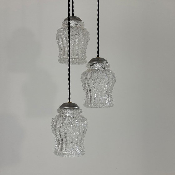 Image 1 of ANCIEN LUSTRE CASCADE 3 FEUX VINTAGE