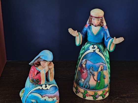 Image 1 of Weihnachtskrippe / Weihnachtsstall, handgefertigt von Jim Shore