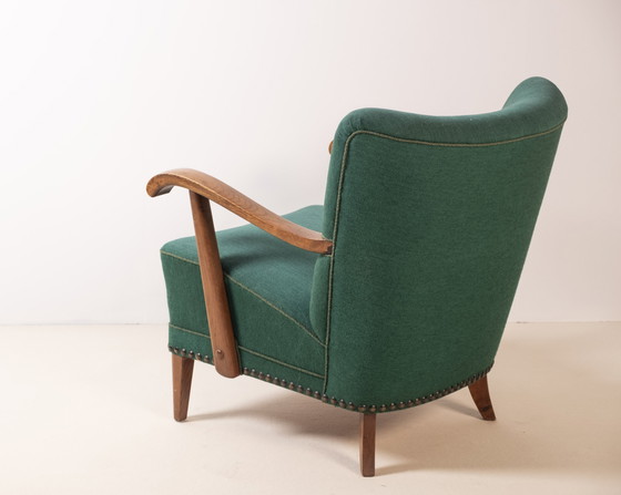 Image 1 of Dänischer Loungesessel im Stil von Fritz Hansen, 1930er Jahre Dänemark
