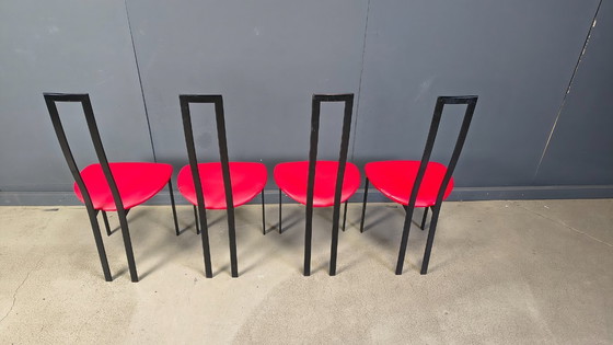 Image 1 of Vintage postmoderne eetkamerstoelen van Cattelan Italila