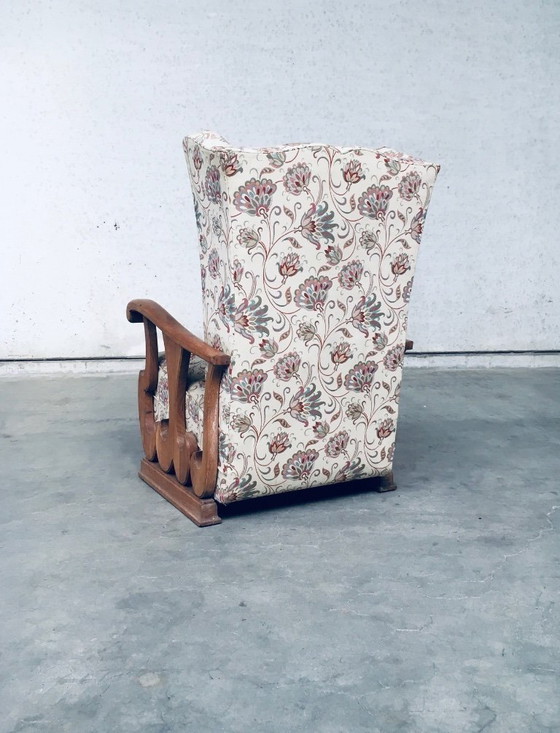 Image 1 of Ensemble de fauteuils à oreilles haut de style début XXe siècle