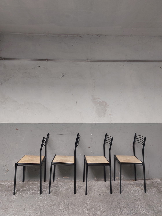 Image 1 of 4 x Sillas de mimbre y metal de los años 80