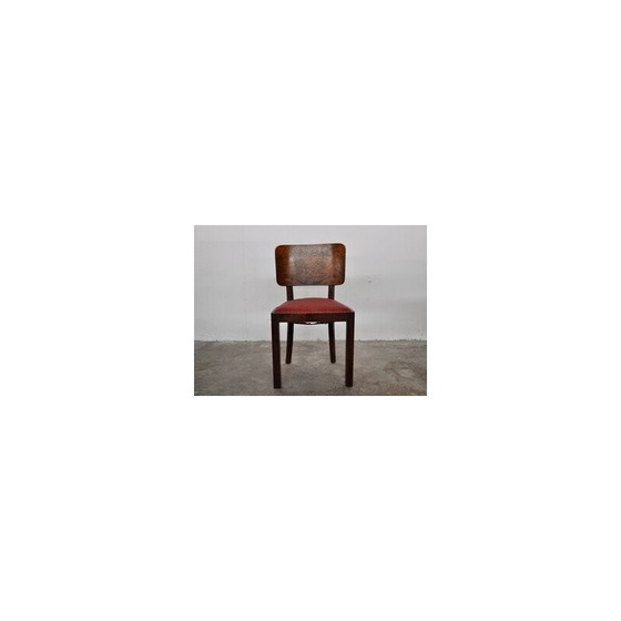 Image 1 of Set of 6 vintage Italian walnut dining chairs, 1930s